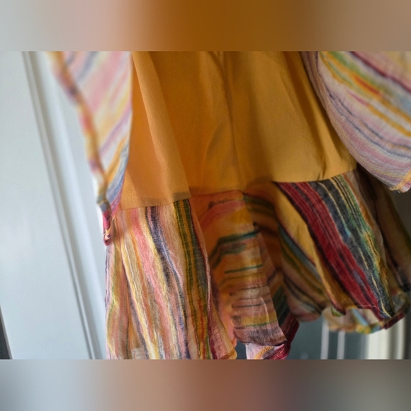 Luxxel Colorful Striped Wrap VNeck Flowy Romper ~ Medium - Picture 4 of 7